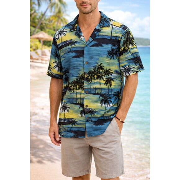 Hilo Hattie Other - Vintage Hilo Hattie Hawaiian Shirt XL Blue Floral Cotton Aloha Made In USA 90s